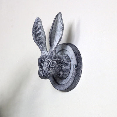 Melody Maison Grey Hare Head Coat Hook - 8.5Cm X 13Cm - image 1
