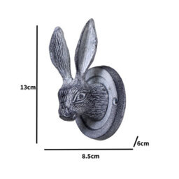 Melody Maison Grey Hare Head Coat Hook - 8.5Cm X 13Cm - thumbnail 7