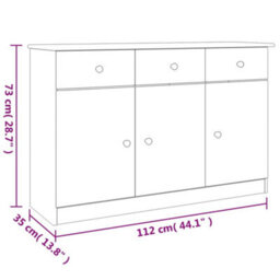 Vidaxl Sideboard Alta 112X35X73 Cm Solid Wood Pine - thumbnail 9