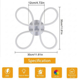 30W Led Ceiling Light 3500Lm Modern Flower Shape White Acrylic Flush Mount - thumbnail 2