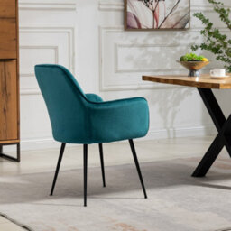 Carrara Velvet Dining Chairs - Set Of 2 - Teal - thumbnail 4