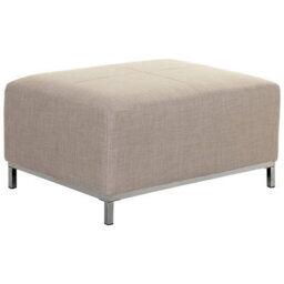 Beliani Traditional Ottoman Oslo Fabric Beige - thumbnail 1