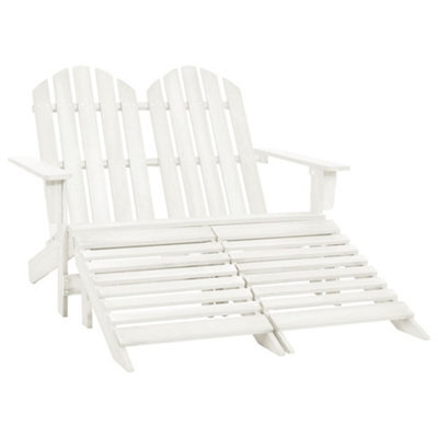 Walplus 2-Seater Garden Adirondack Chair&ottoman Fir Wood White - image 1