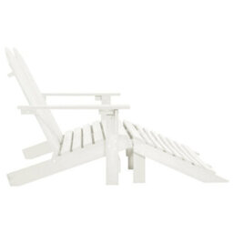 Walplus 2-Seater Garden Adirondack Chair&ottoman Fir Wood White - thumbnail 3