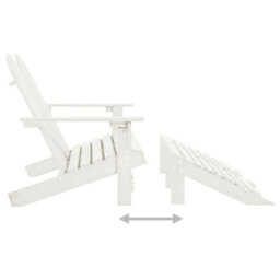 Walplus 2-Seater Garden Adirondack Chair&ottoman Fir Wood White - thumbnail 5