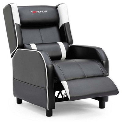 Gtforce Ranger X Faux Leather Gaming Recliner Armchair Sofa Reclining Cinema Chair (White) - image 1