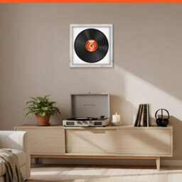"16X16"" White Rustic Modern Vinyl Record Frame With White Mount For 12 Inch Lp Disc - Ak Frames" - thumbnail 8