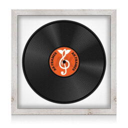 "16X16"" White Rustic Modern Vinyl Record Frame With White Mount For 12 Inch Lp Disc - Ak Frames" - thumbnail 1