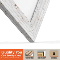 "16X16"" White Rustic Modern Vinyl Record Frame With White Mount For 12 Inch Lp Disc - Ak Frames" - thumbnail 3