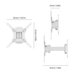 "Avf Extendable Tilt And Turn Tv & Monitor Wall Mount, For Tvs Up To 43"" - White" - thumbnail 4