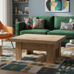 Eryk Modern Extendable Coffee Table Adjustable 100 To 200 Cm Design With Abs Edges In Artisan Oak Finish