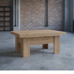 Eryk Modern Extendable Coffee Table Adjustable 100 To 200 Cm Design With Abs Edges In Artisan Oak Finish - thumbnail 2