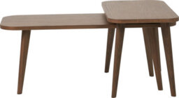 Pacific Lifestyle Nest Of 2 Dark Ash Wood Retro Coffee Tables With Tapered Legs, Mid Century Style, Elias - thumbnail 2