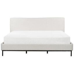 Beliani Bed Fabric Corio 180 X 200 Cm (Eu Super King) Light Grey - thumbnail 5