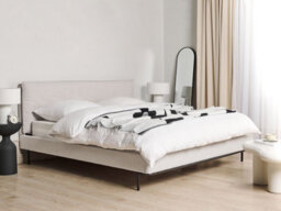 Beliani Bed Fabric Corio 180 X 200 Cm (Eu Super King) Light Grey - thumbnail 2