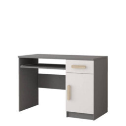 Arte Natural Grey And White Computer Desk H760mm W1100mm D500mm - Oak Sonoma Handles For Warm Workspaces