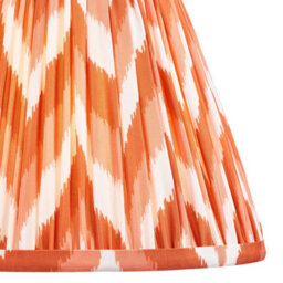 Luminosa Lighting Luminosa Burley Rechargeable Brushed Aged Brass Plate Floor Lamp With Apricot Orange Fabric Zigzag Shade 25Cm Integrated Led - thumbnail 6