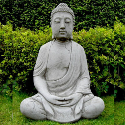 1M High Large Meditating Stone Cast Buddha Statue - image 1