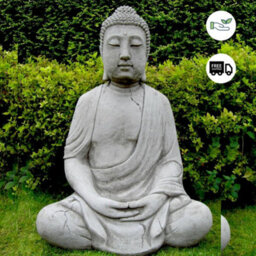 1M High Large Meditating Stone Cast Buddha Statue - thumbnail 3