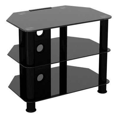 "Avf Classic 60Cm Glass Corner Tv Stand With Cable Management For Tvs Up To 32"" - Black" - image 1