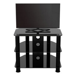 "Avf Classic 60Cm Glass Corner Tv Stand With Cable Management For Tvs Up To 32"" - Black" - thumbnail 5