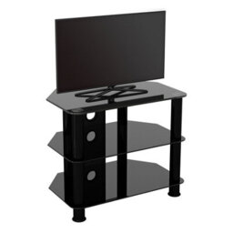 "Avf Classic 60Cm Glass Corner Tv Stand With Cable Management For Tvs Up To 32"" - Black" - thumbnail 4