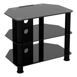 "Avf Classic 60Cm Glass Corner Tv Stand With Cable Management For Tvs Up To 32"" - Black"
