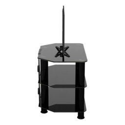 "Avf Classic 60Cm Glass Corner Tv Stand With Cable Management For Tvs Up To 32"" - Black" - thumbnail 6