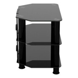 "Avf Classic 60Cm Glass Corner Tv Stand With Cable Management For Tvs Up To 32"" - Black" - thumbnail 3
