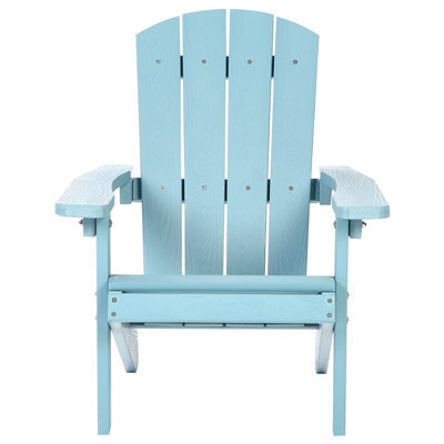 Beliani Kids Outdoor Chair Light Blue - Weather-Resistant Plastic Wood, Stainless Steel Hardware, 7Kg - image 1