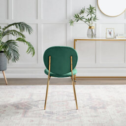 Furniturebox Uk Dining Chair - 2X Ivy Green Velvet Upholstered Dining Chair Gold  Legs - Modern Meets Vintage - Round Seat Back - thumbnail 7