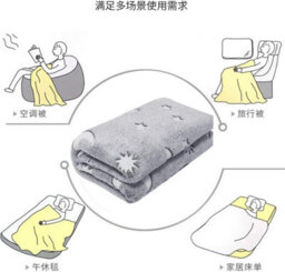 Xample Glow In The Dark Flannel Throw Blanket Soft Plush Fleece With Moon & Stars Cozy, Warm & Luminous Gift For Kids & Adults (Grey) - thumbnail 8