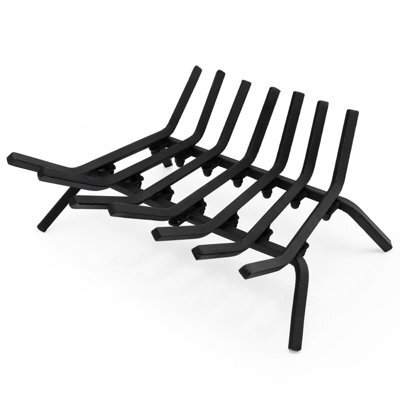 Gainoom V Shape Grill Fireplace Log Grate Heavy-Duty Iron Fireplace Log Holder W/ 7 Steel Bars - image 1