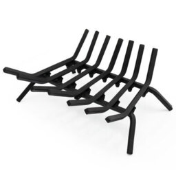 Gainoom V Shape Grill Fireplace Log Grate Heavy-Duty Iron Fireplace Log Holder W/ 7 Steel Bars