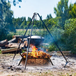 Gainoom V Shape Grill Fireplace Log Grate Heavy-Duty Iron Fireplace Log Holder W/ 7 Steel Bars - thumbnail 5