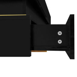 Abrihome Coffee Table, High-Gloss Living Room Table, Side Table With Drawers And Gold Accents - thumbnail 7