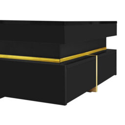 Abrihome Coffee Table, High-Gloss Living Room Table, Side Table With Drawers And Gold Accents - thumbnail 9