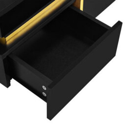 Abrihome Coffee Table, High-Gloss Living Room Table, Side Table With Drawers And Gold Accents - thumbnail 6