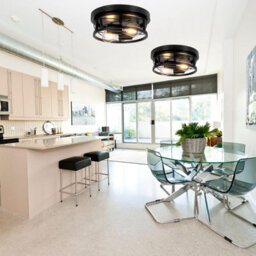 Giggi Round Black 2-Way Ceiling Light With E27 Flush Light Fittings - thumbnail 5
