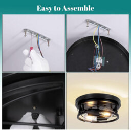 Giggi Round Black 2-Way Ceiling Light With E27 Flush Light Fittings - thumbnail 6