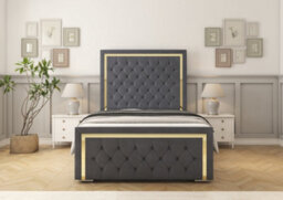 Comfort Beds Sofia Gold Steel Plush Bed Frame - thumbnail 2