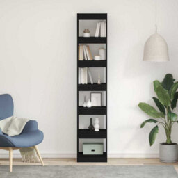 Walplus Book Cabinet Black Oak 40 X 30 X 198 Cm Engineered Wood - thumbnail 1