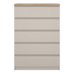 Furniture To Go Naia Chest Of 5 Drawers In Cashmere Jackson Hickory (W) 77 X  (H) 111.3 X (D) 50Cm - thumbnail 3