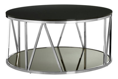 Orsina Modern Round Chrome Finish Coffee Table, Elegant Design Decorative Coffee Table, Durable Modern Coffee Table - image 1