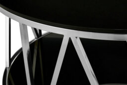 Orsina Modern Round Chrome Finish Coffee Table, Elegant Design Decorative Coffee Table, Durable Modern Coffee Table - thumbnail 3