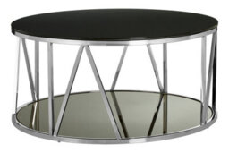 Orsina Modern Round Chrome Finish Coffee Table, Elegant Design Decorative Coffee Table, Durable Modern Coffee Table - thumbnail 6