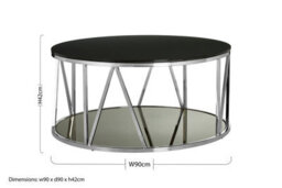 Orsina Modern Round Chrome Finish Coffee Table, Elegant Design Decorative Coffee Table, Durable Modern Coffee Table - thumbnail 5
