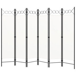 Vidaxl 6-Panel Room Divider White 240X180 Cm Room Dividers - thumbnail 1
