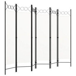 Vidaxl 6-Panel Room Divider White 240X180 Cm Room Dividers - thumbnail 2