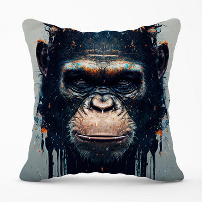 Warren Reed Designer Gorilla Face Splashart Outdoor Cushion 45Cm X 45Cm - image 1